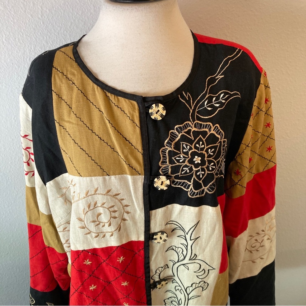 Allure Patchwork Embroidered Lined Jacket 1x - image 2